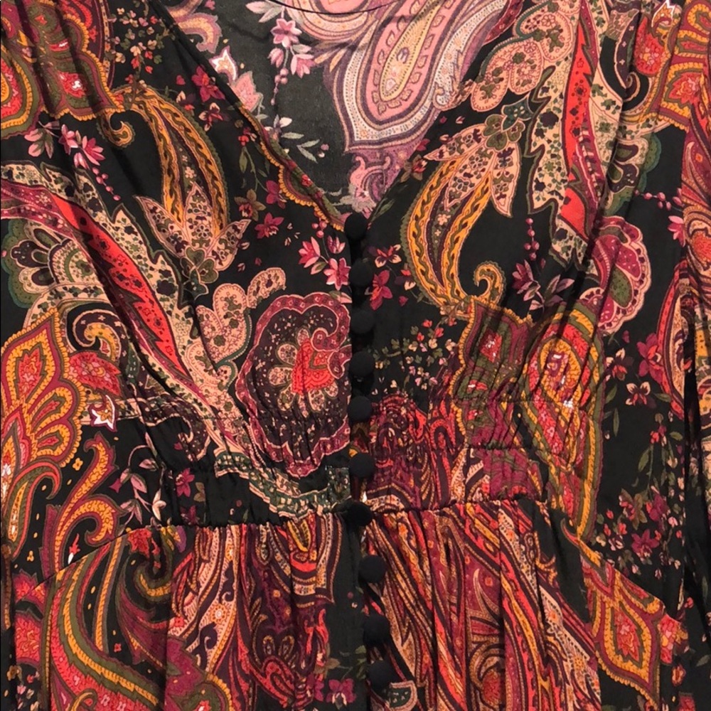 Long Zara dress with paisley print.